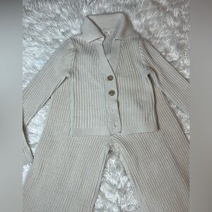 Cozy Ribbed Knit Cardigan and Pants Set